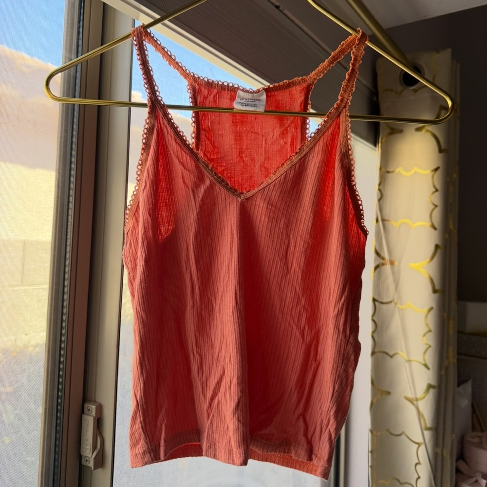Tilly's Orange/Coral Lace Tank Top
